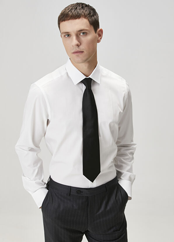 Custom Fit Beyaz Gömlek - Görsel 3